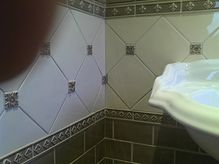 Tiled Bathroom 04 - 01 - Traditional toilet Tiles Cut by Hand